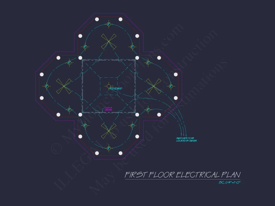 Elegant Pavilion Floor Plan Blueprint with Classical Designs