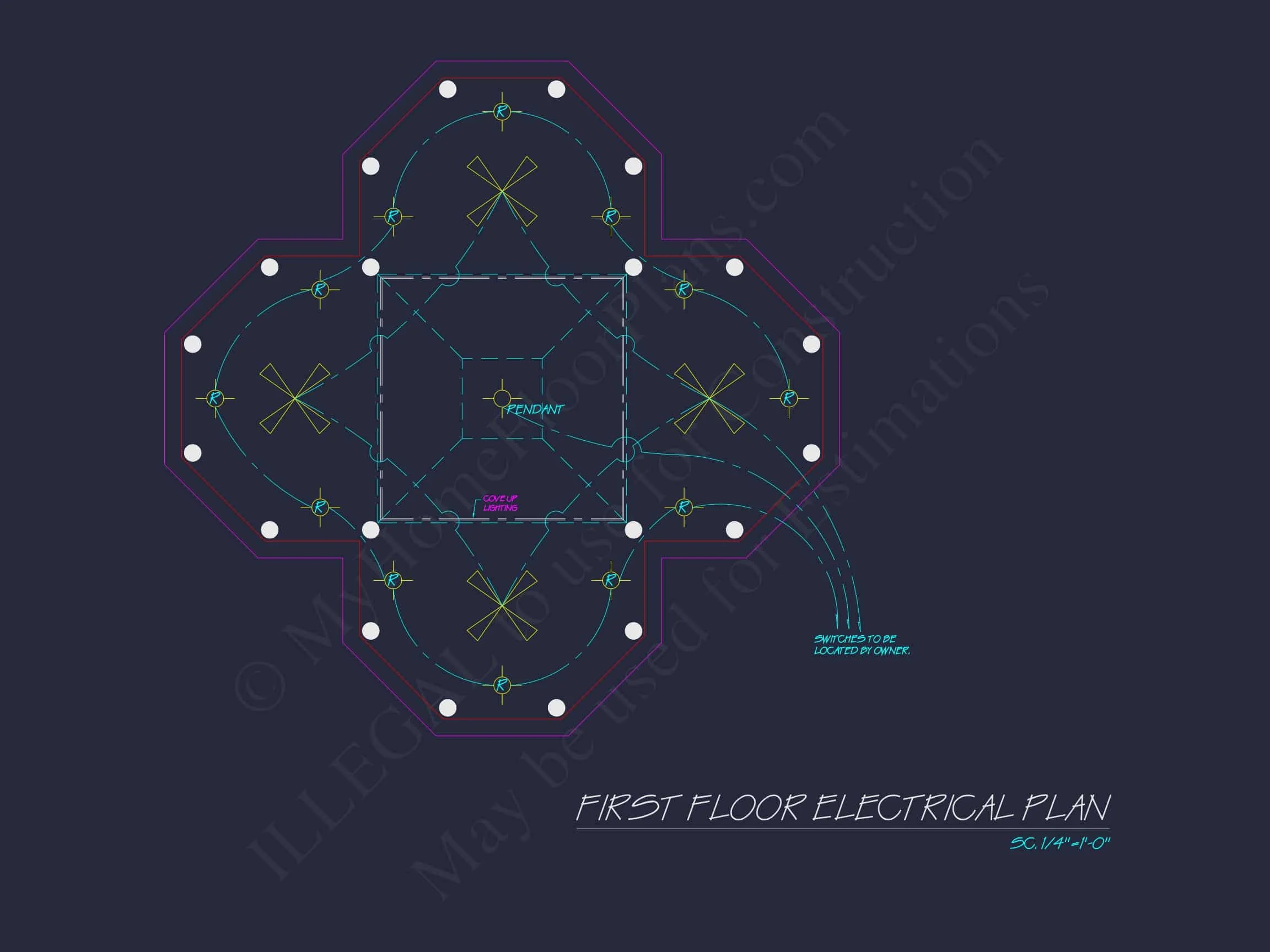 8-1739 PAVILION PLAN - Elegant Pavilion Floor Plan Blueprint with Classical Designs 5 Elegant Pavilion Floor Plan Blueprint with Classical Designs