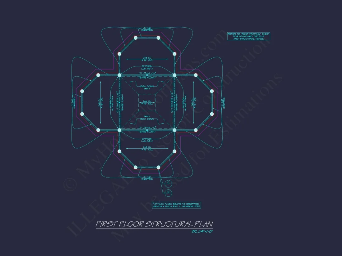 Elegant Pavilion Floor Plan Blueprint with Classical Designs