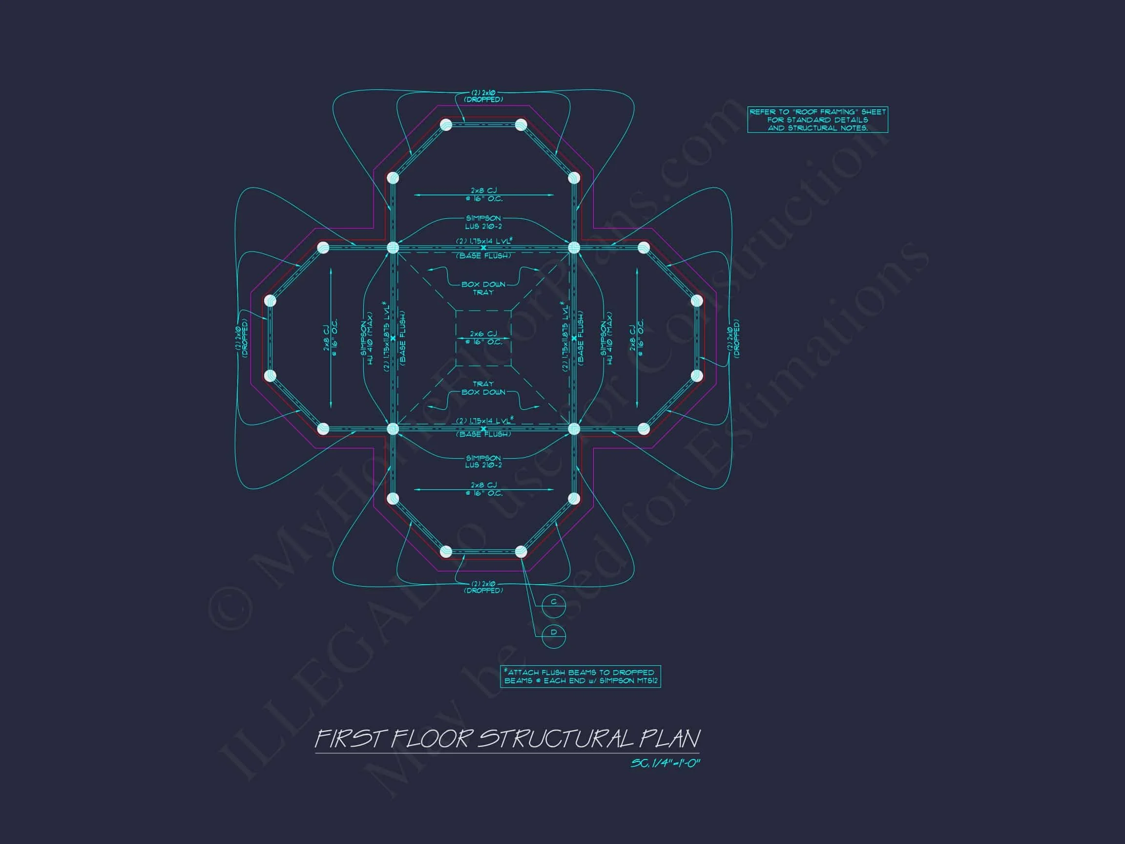8-1739 PAVILION PLAN - Elegant Pavilion Floor Plan Blueprint with Classical Designs 6 Elegant Pavilion Floor Plan Blueprint with Classical Designs