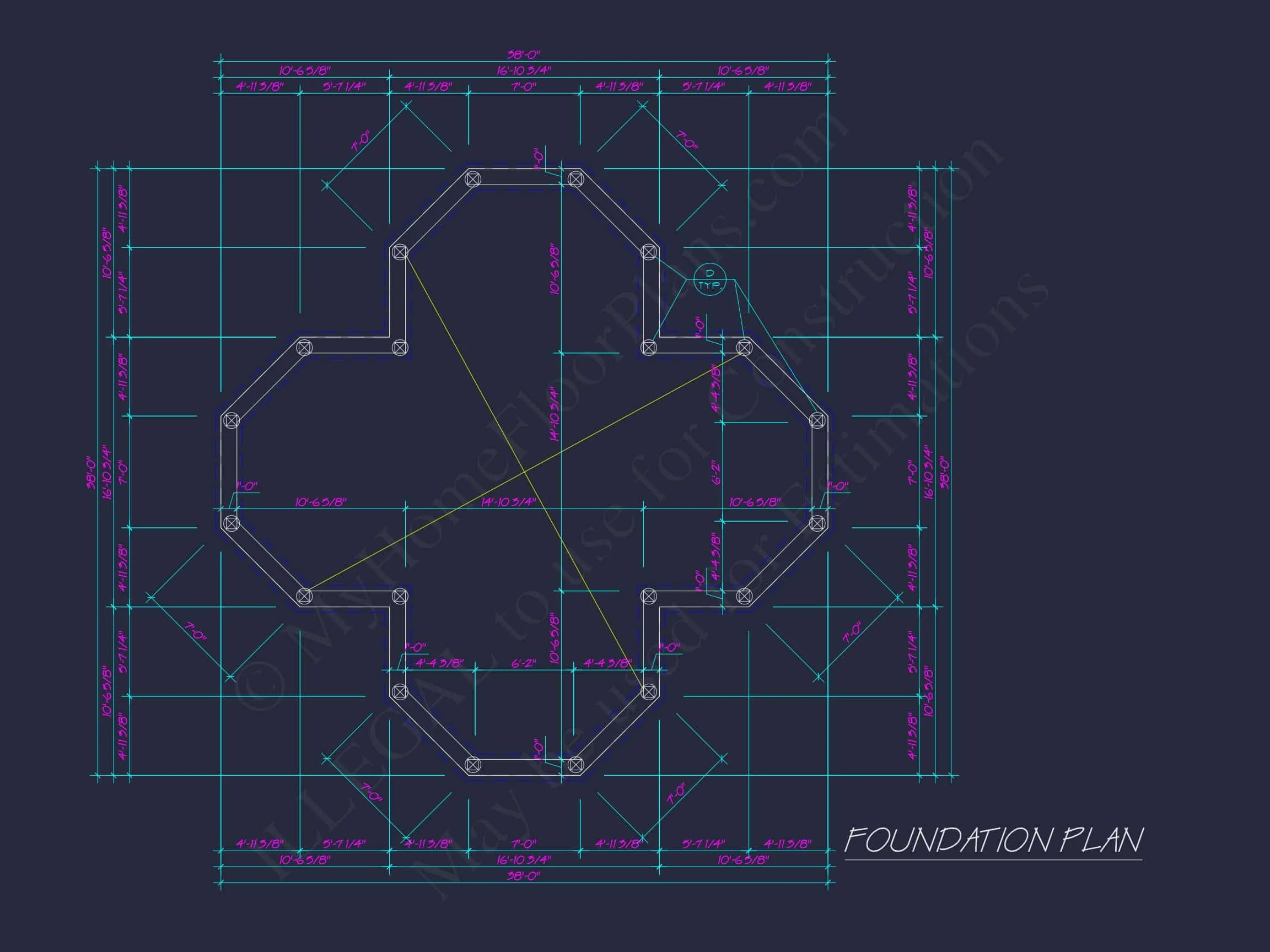 8-1739 PAVILION PLAN - Elegant Pavilion Floor Plan Blueprint with Classical Designs 7 Elegant Pavilion Floor Plan Blueprint with Classical Designs
