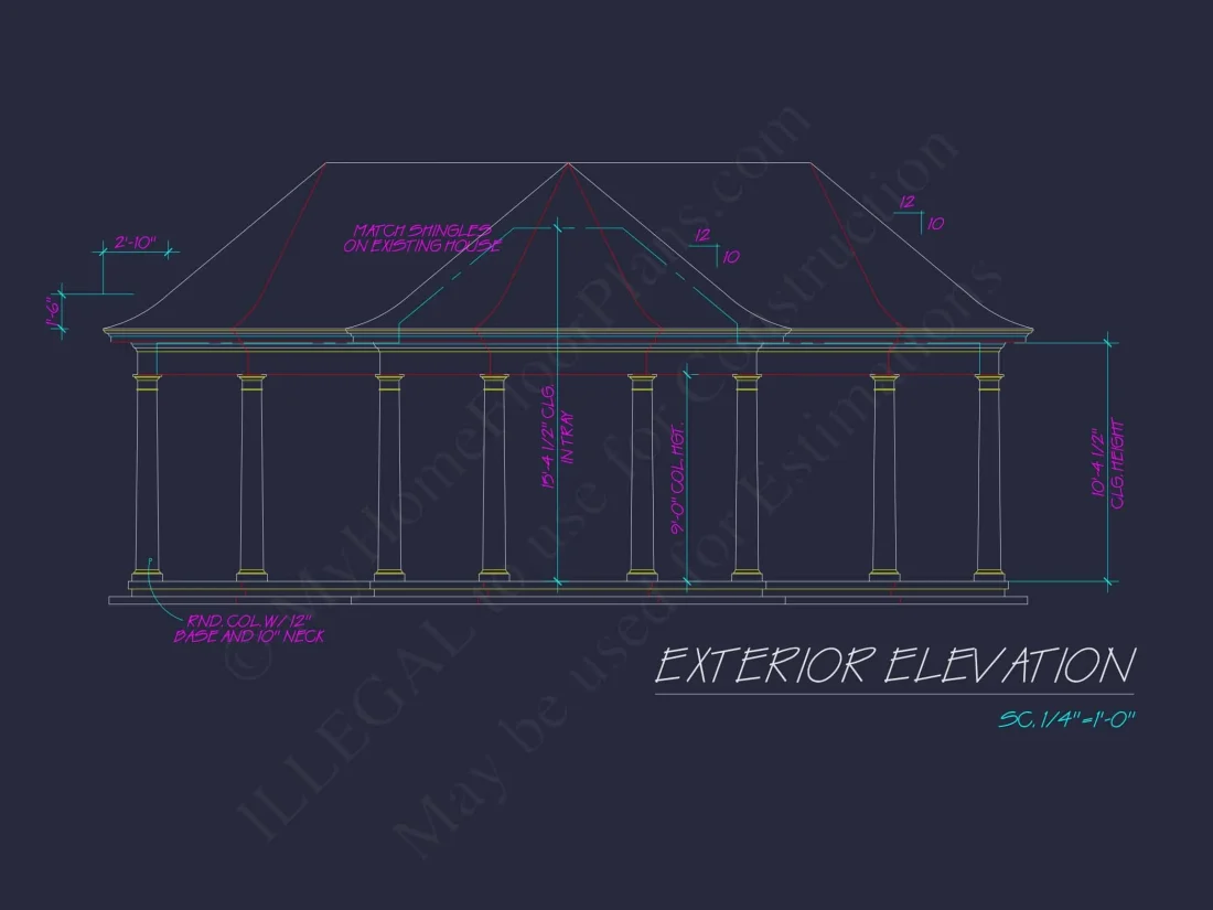 Elegant Pavilion Floor Plan Blueprint with Classical Designs