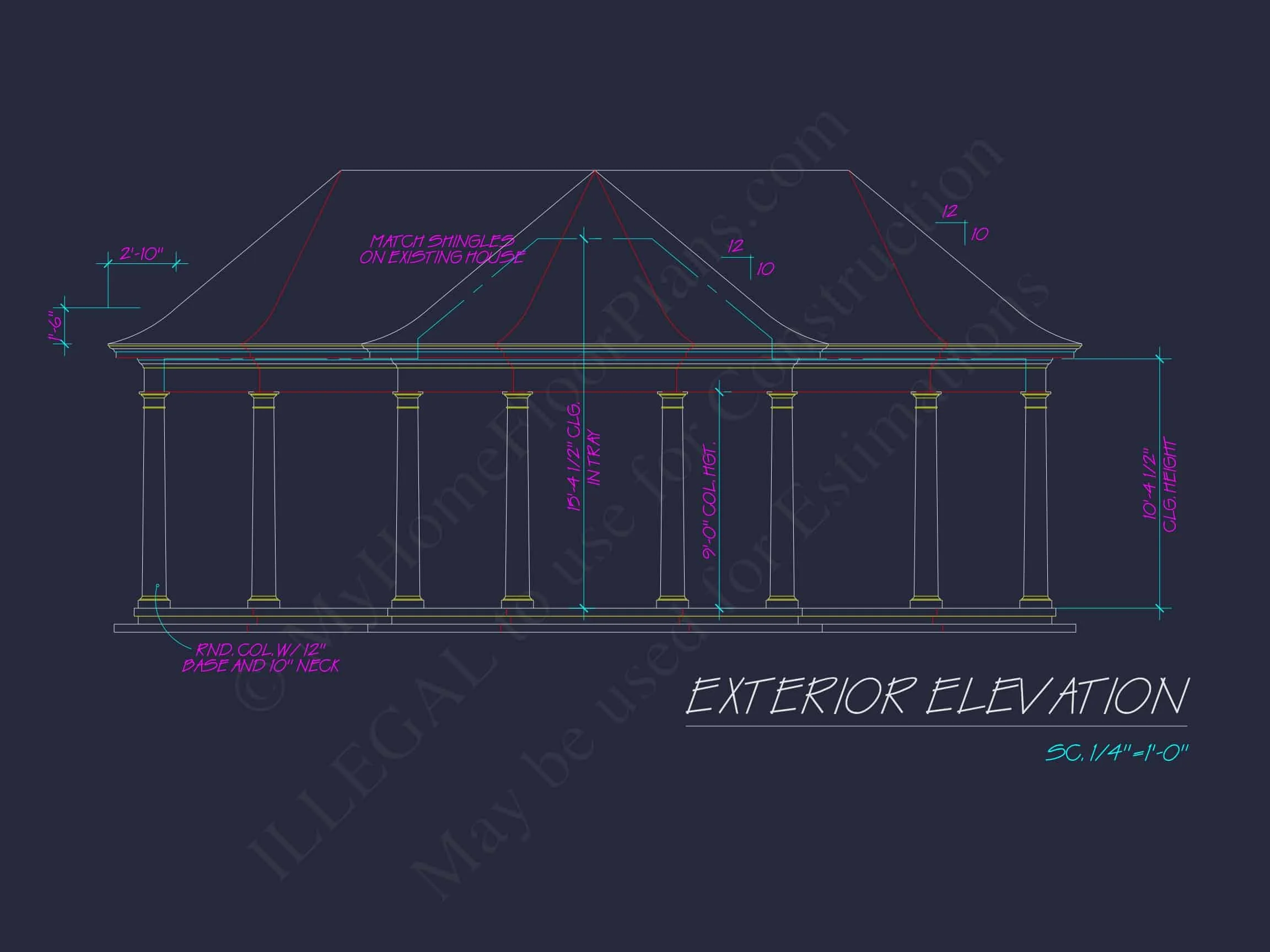 8-1739 PAVILION PLAN - Elegant Pavilion Floor Plan Blueprint with Classical Designs 8 Elegant Pavilion Floor Plan Blueprint with Classical Designs