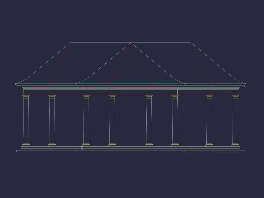 Elegant Pavilion Floor Plan Blueprint with Classical Designs