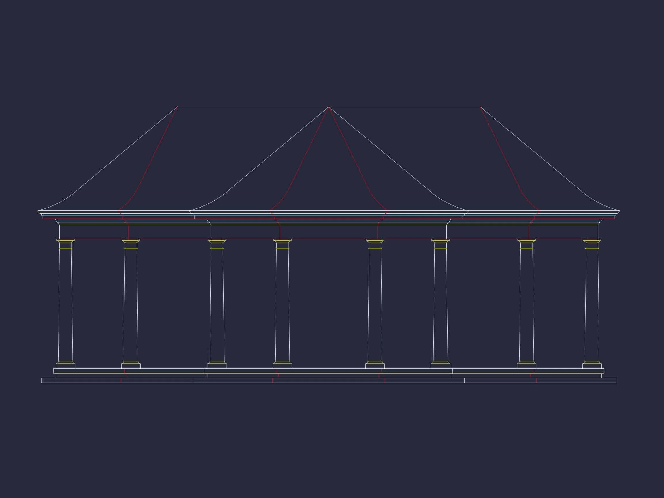 8-1739 PAVILION PLAN - Elegant Pavilion Floor Plan Blueprint with Classical Designs 2 Elegant Pavilion Floor Plan Blueprint with Classical Designs