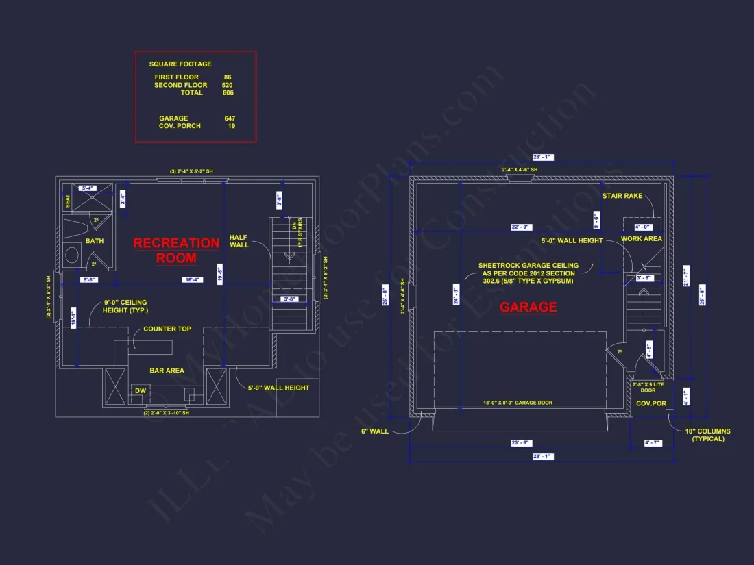 Compact House Plan with 2-Car Garage, Open Layout & CAD Blueprints