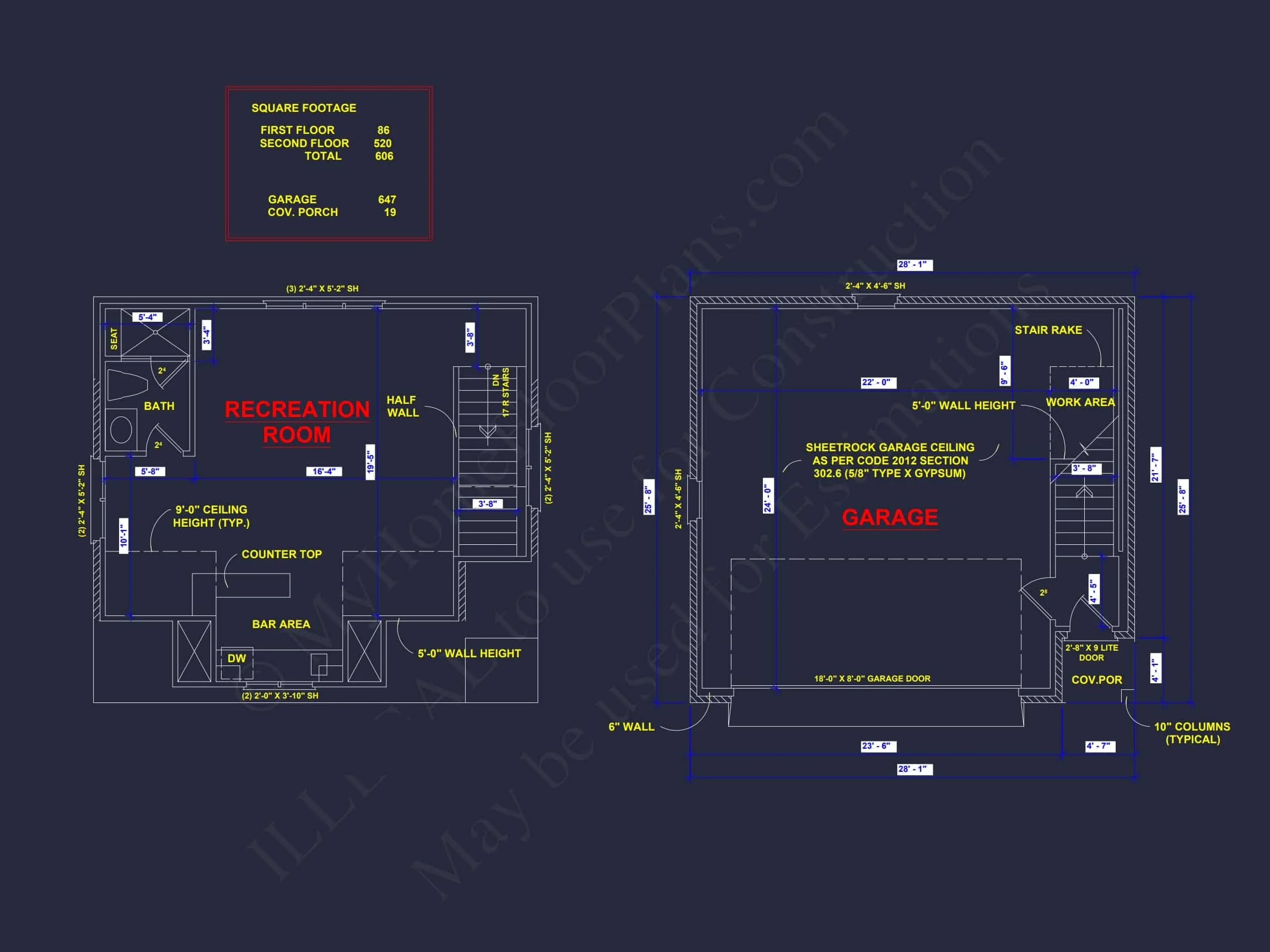 20-1560 HOUSE PLAN - Compact House Plan with Garage, Floor Plan, CAD Design 8 Compact House Plan with 2-Car Garage, Open Layout & CAD Blueprints