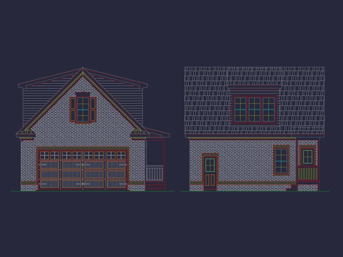 Compact Home Design with Garage & Loft Living Space Blueprint