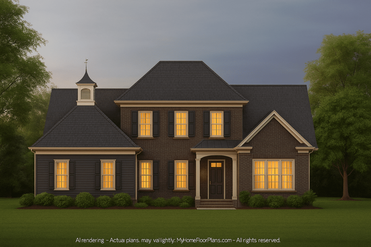 Colonial Farmhouse Home Plan with CAD Designs & Floor Plans
