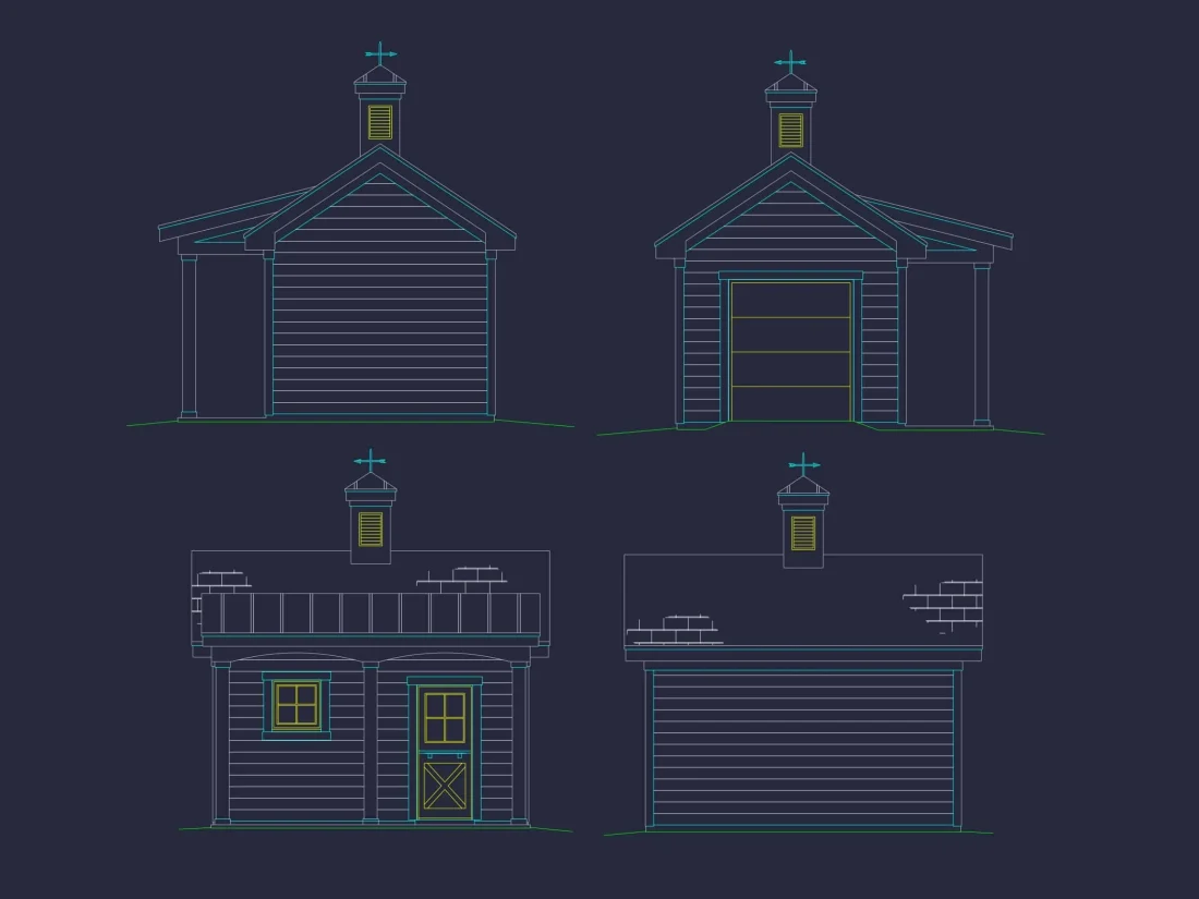 Compact Shed Plan: 16'x16' Garden Shed with Covered Porch & Vaulted Ceilings