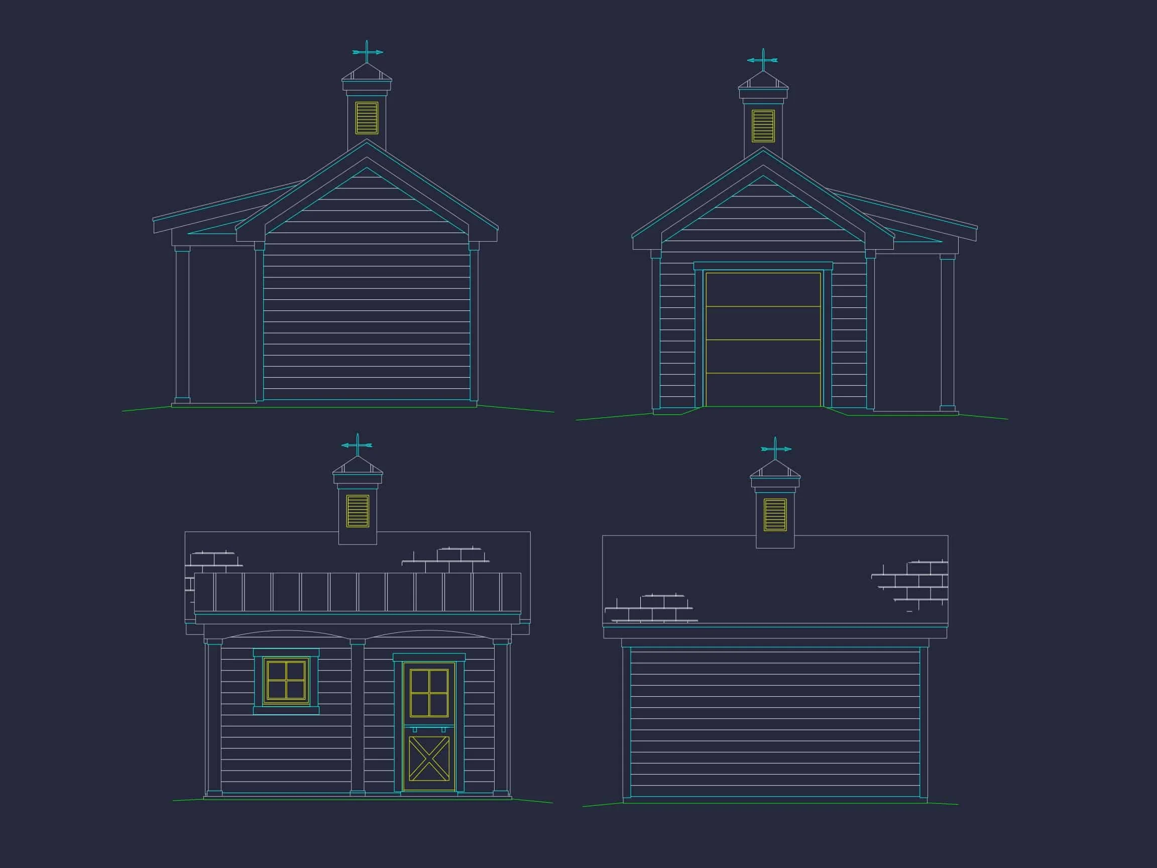 13-1318 GARDEN SHED - Compact Shed Plan: 16'x16' Garden Shed Designs & Blueprints 2 Compact Shed Plan: 16'x16' Garden Shed with Covered Porch & Vaulted Ceilings