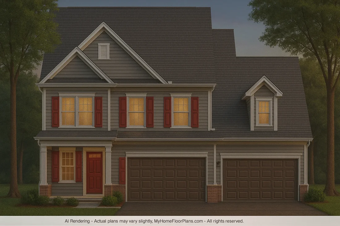 Modern 2.5-Story House Plan with Open Layout & Bonus Room