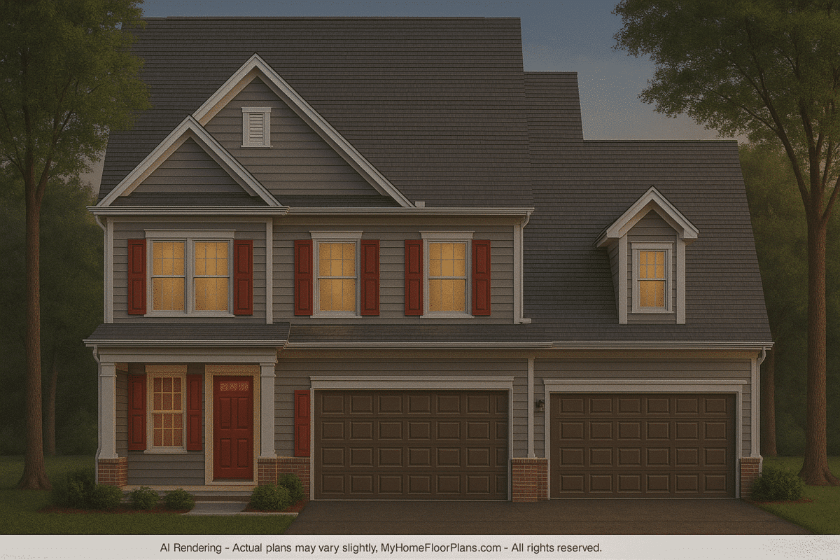 Modern 2.5-Story House Plan with Open Layout & Bonus Room