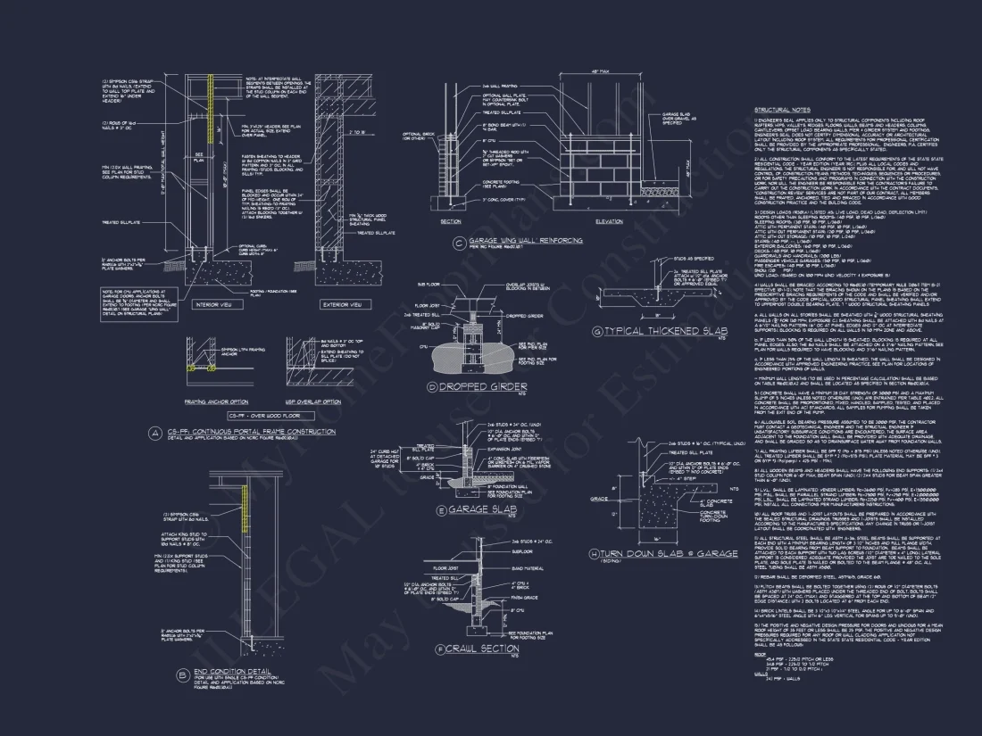 3-Car Garage CAD Home Plans with Living Space & Unique Design