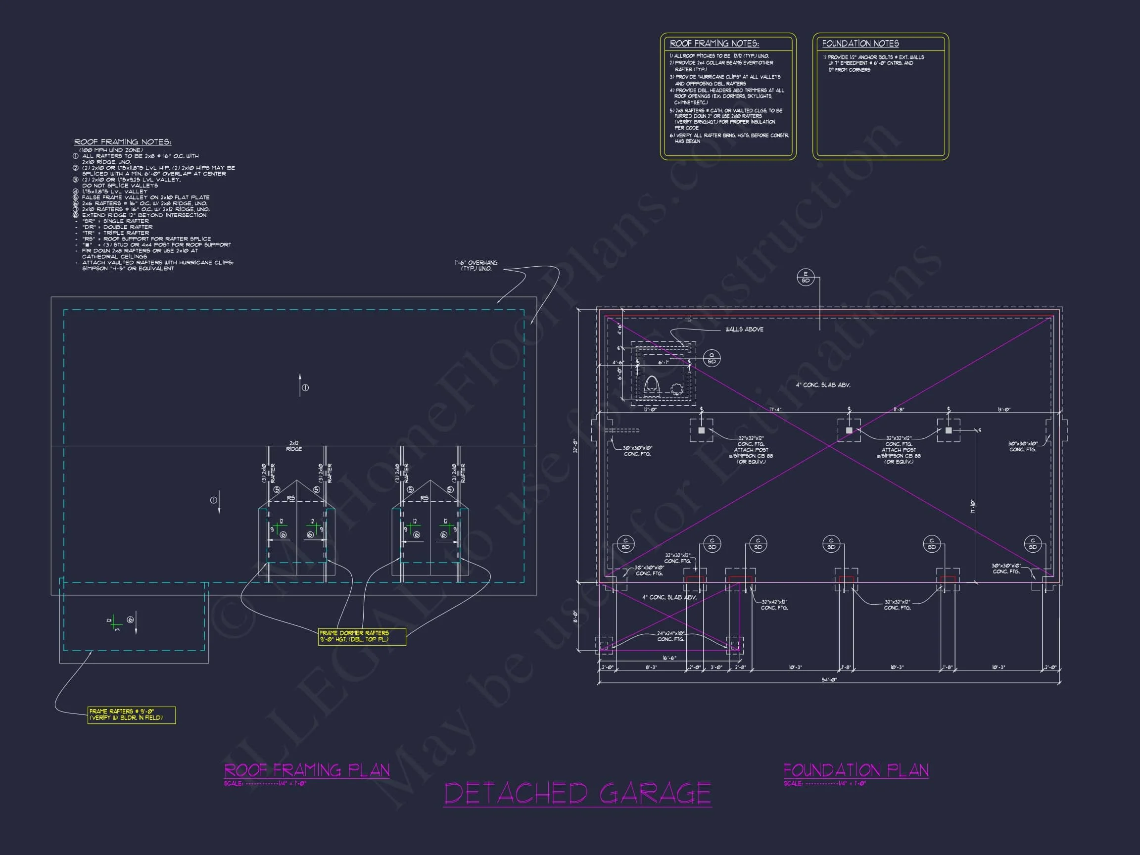 13-1065 GARAGE PLAN - 3-Car Garage CAD House Plans with Living Space & Unique Design 6 3-Car Garage CAD Home Plans with Living Space & Unique Design