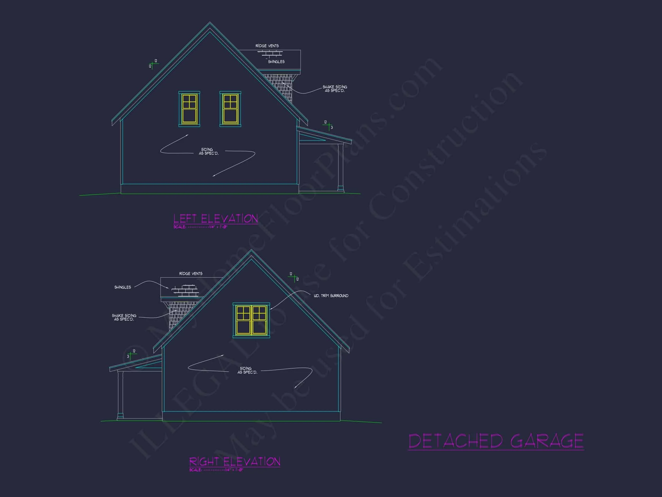 13-1065 GARAGE PLAN - 3-Car Garage CAD House Plans with Living Space & Unique Design 7 3-Car Garage CAD Home Plans with Living Space & Unique Design