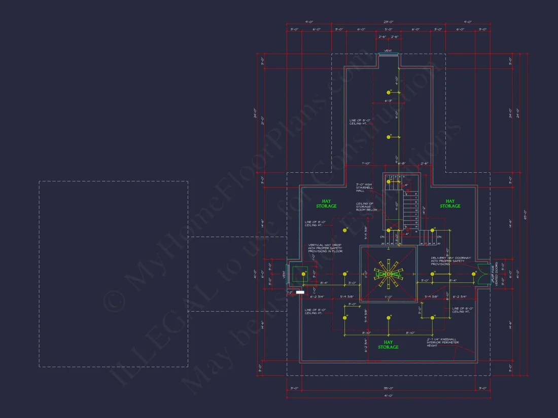 Horse Stable House Plan with 4-Bay Garage & Breezeway