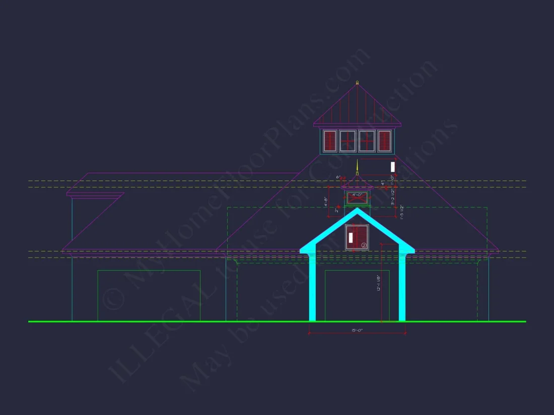 Horse Stable House Plan with 4-Bay Garage & Breezeway