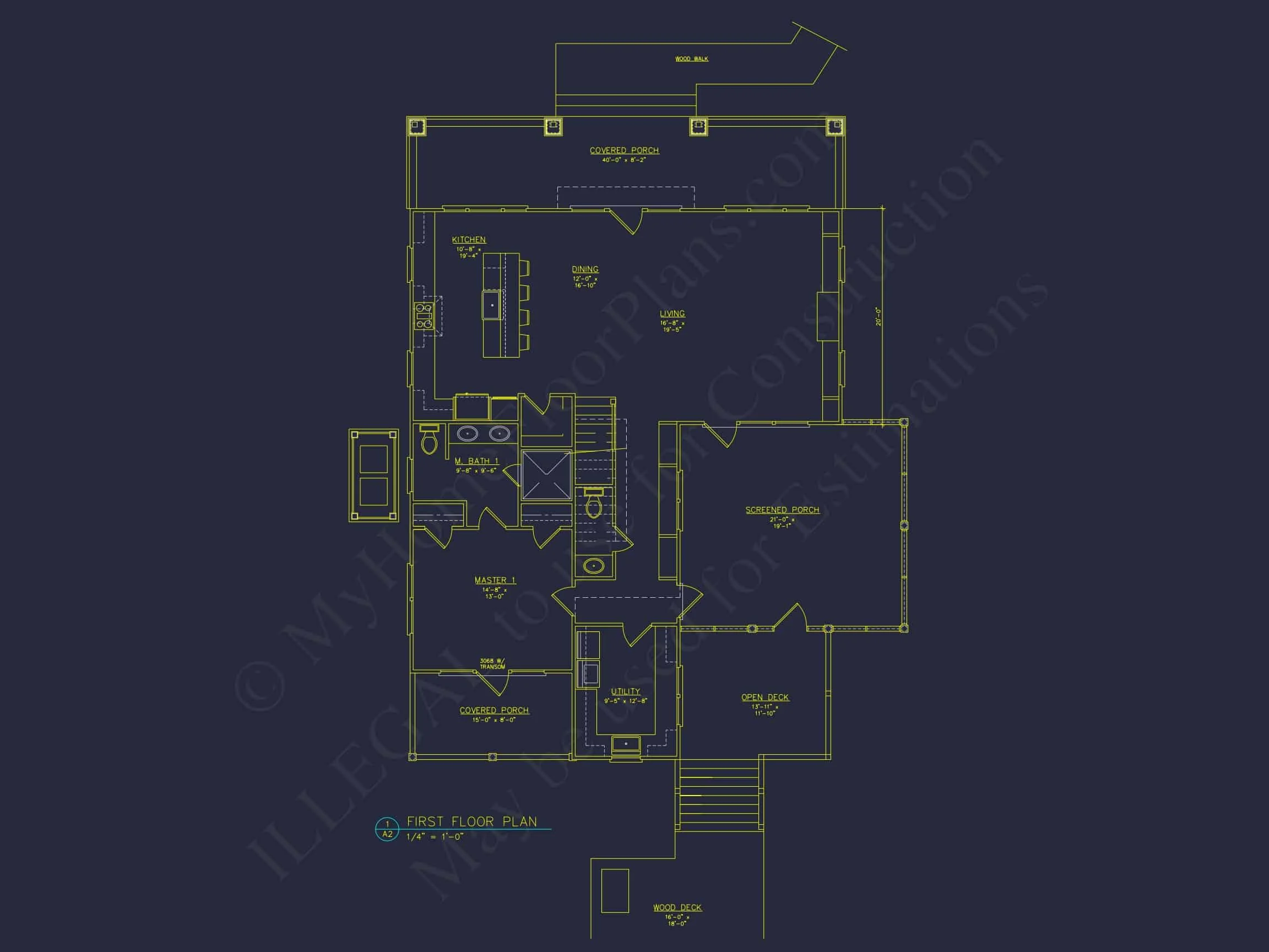 Spacious 5-Bedroom Beach Home Floor Plan with CAD Designs