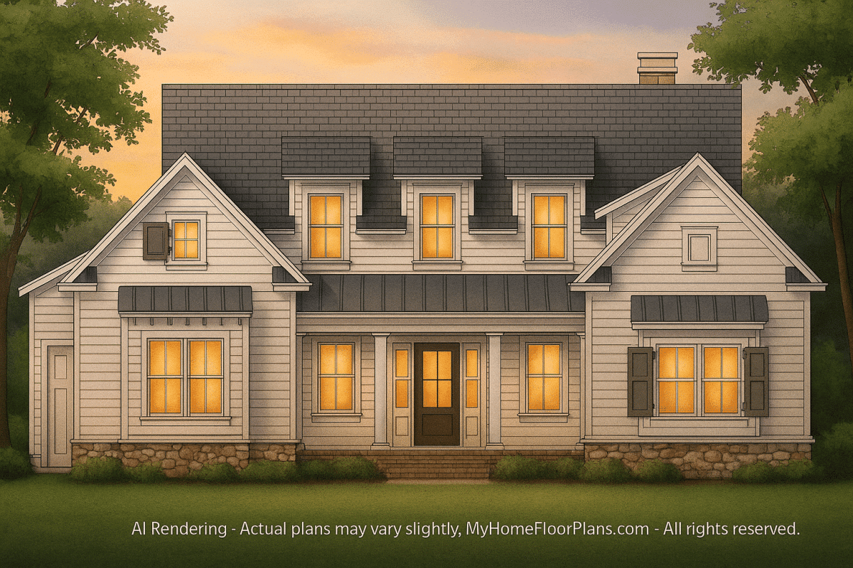 Modern Craftsman Home Plan with Spacious Layout and CAD Blueprint