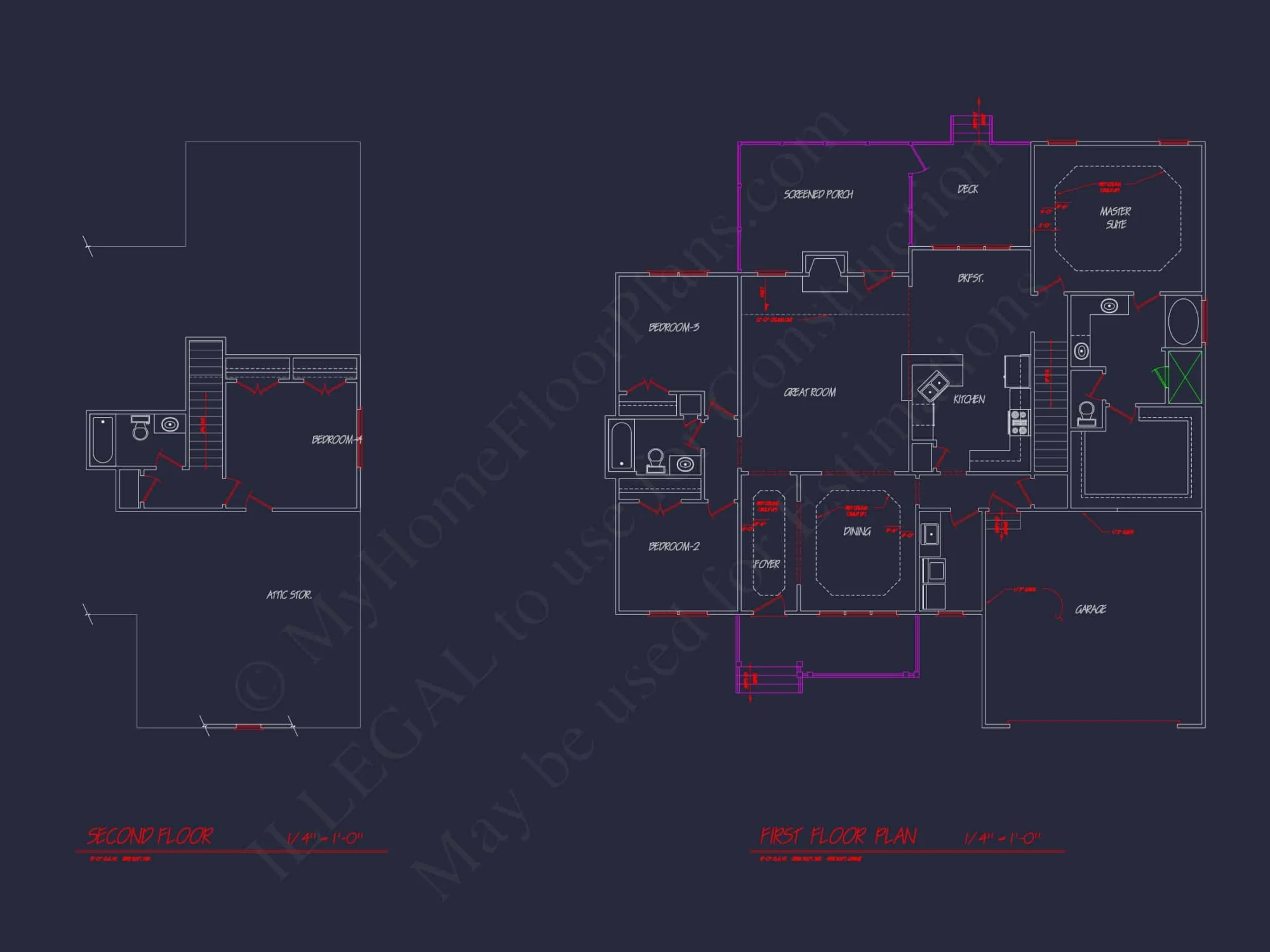 Craftsman Home Plan 3-Bedroom Floor Plan Blueprint Design