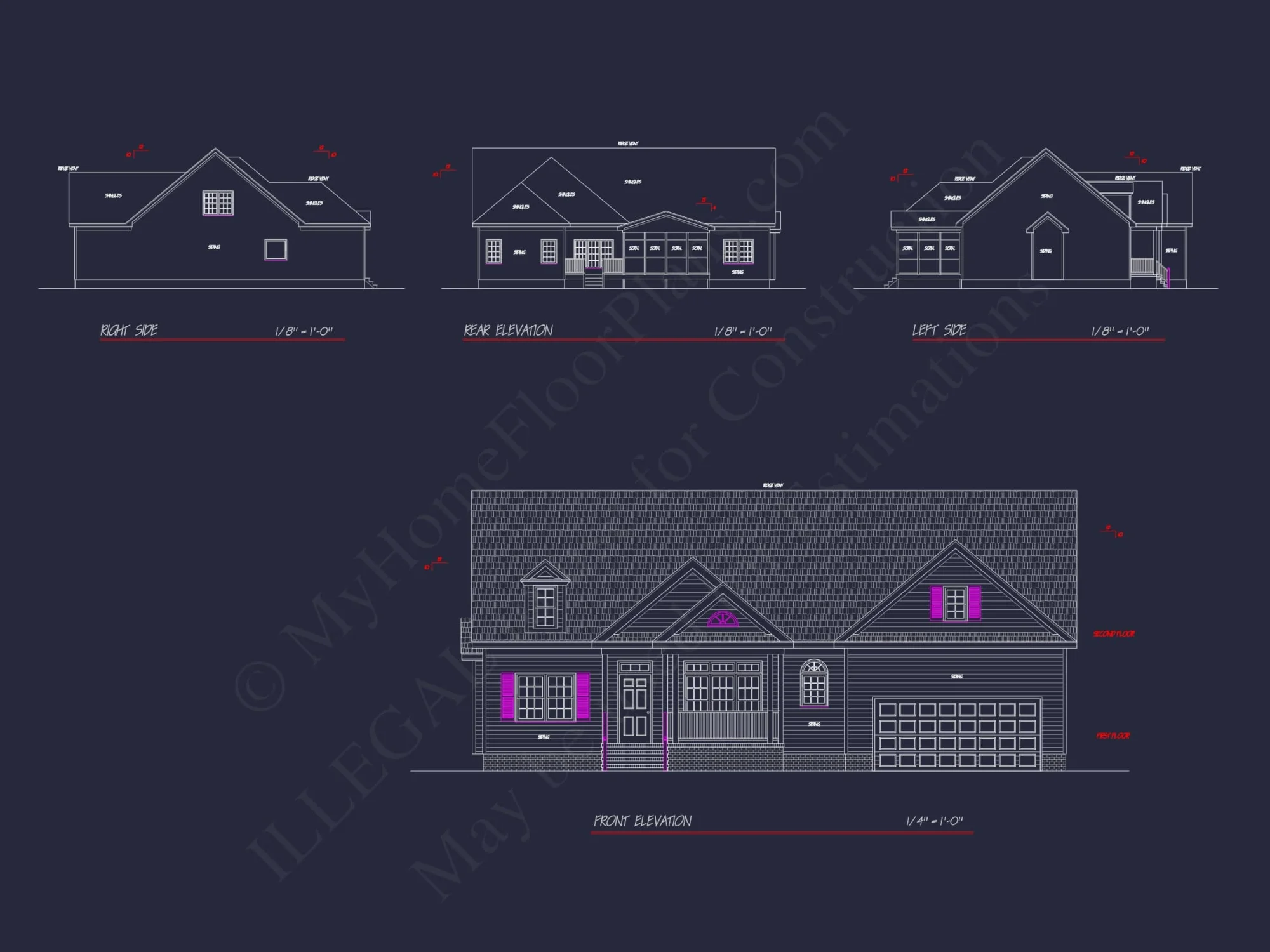 Craftsman Home Plan 3-Bedroom Floor Plan Blueprint Design