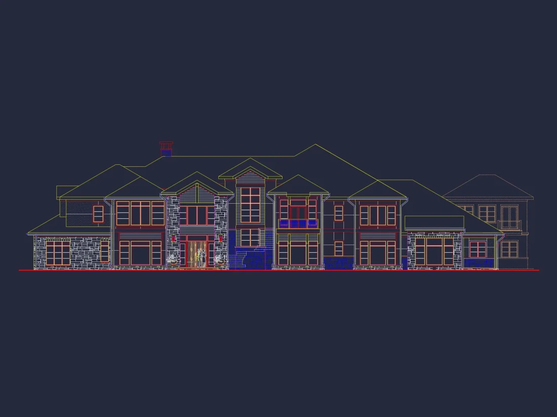 Luxurious 2-Story House Plan with CAD Architecture & Bonus Features