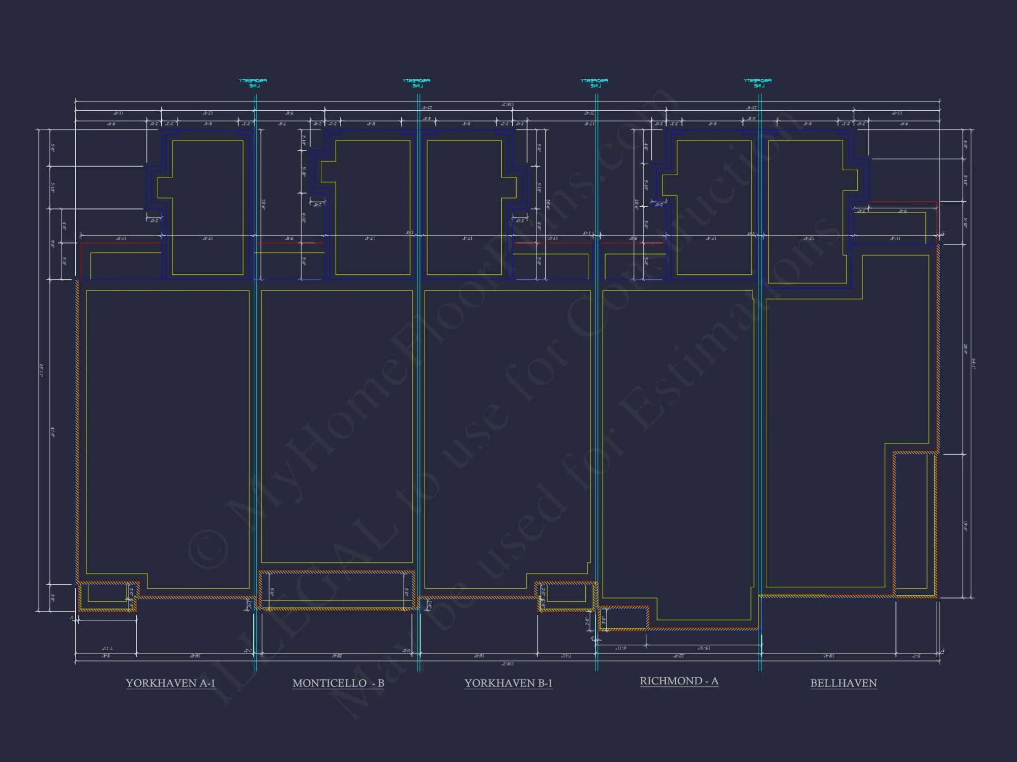 Traditional Townhome Floor Plan with Colonial Revival Design