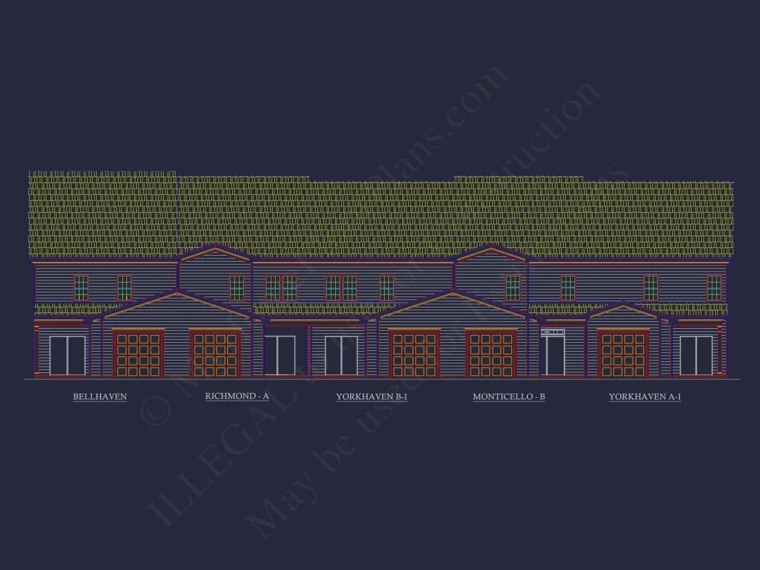 Traditional Townhome Floor Plan with Colonial Revival Design