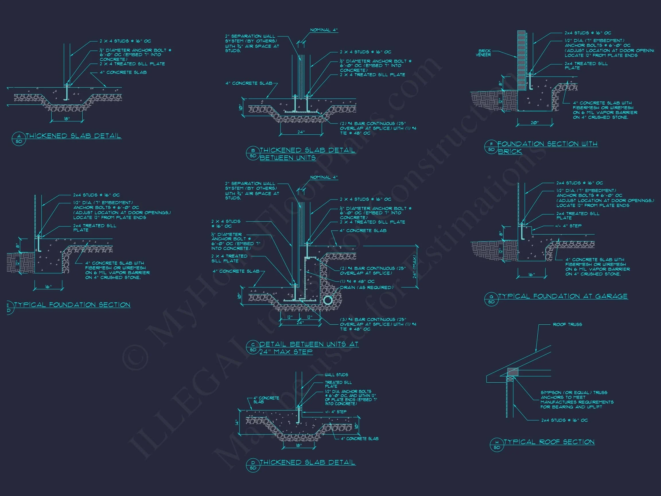 8-1395 BLDG 6 TOWNHOUSE PLAN - 5-Unit Colonial Revival Townhome Plan – 4 Beds per Unit 27 Traditional Townhome Floor Plan with Colonial Revival Design