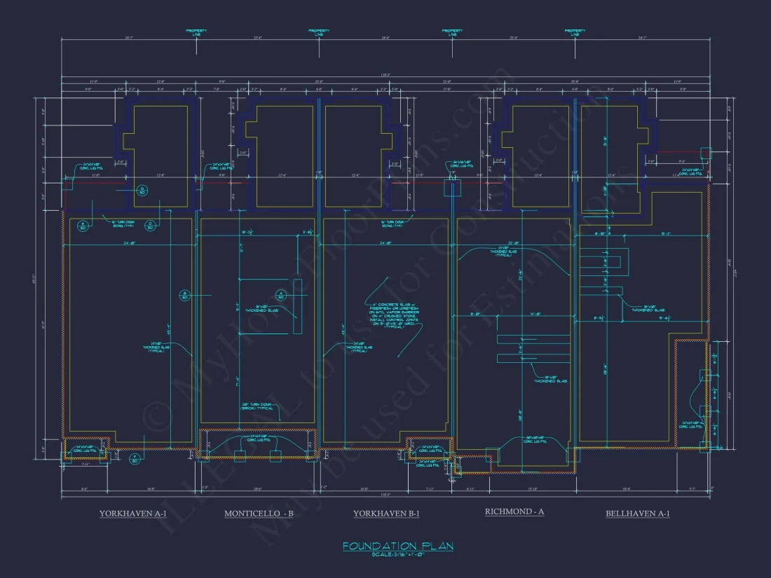 Traditional Townhome Floor Plan with Colonial Revival Design
