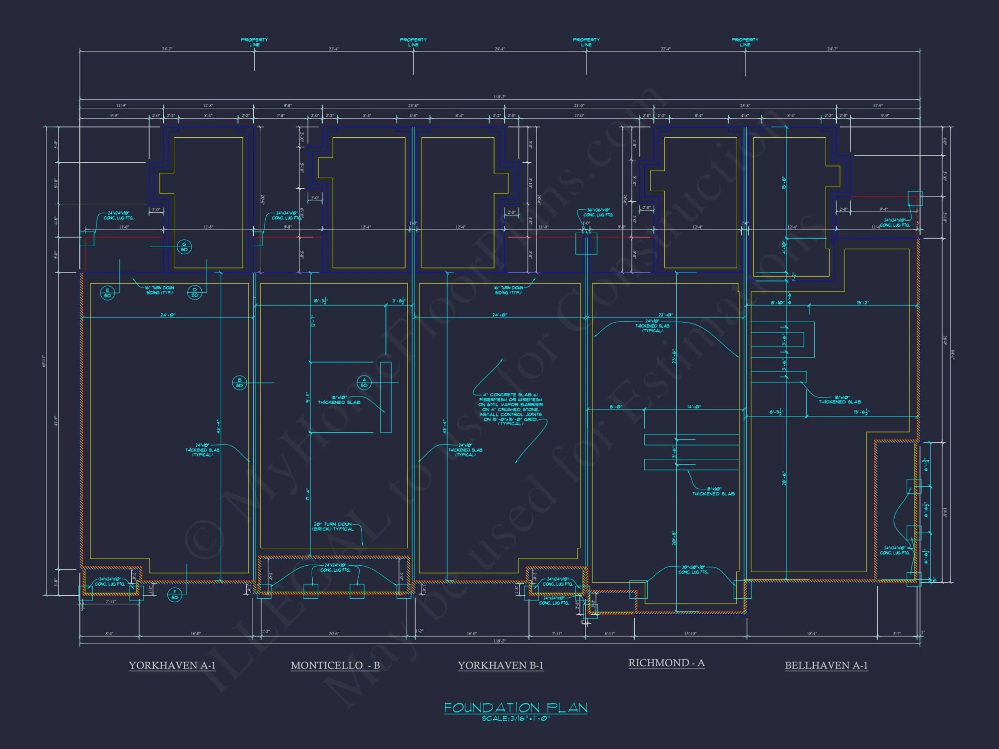 Traditional Townhome Floor Plan with Colonial Revival Design