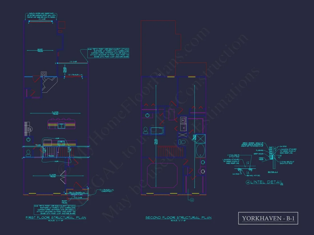 Traditional Townhome Floor Plan with Colonial Revival Design