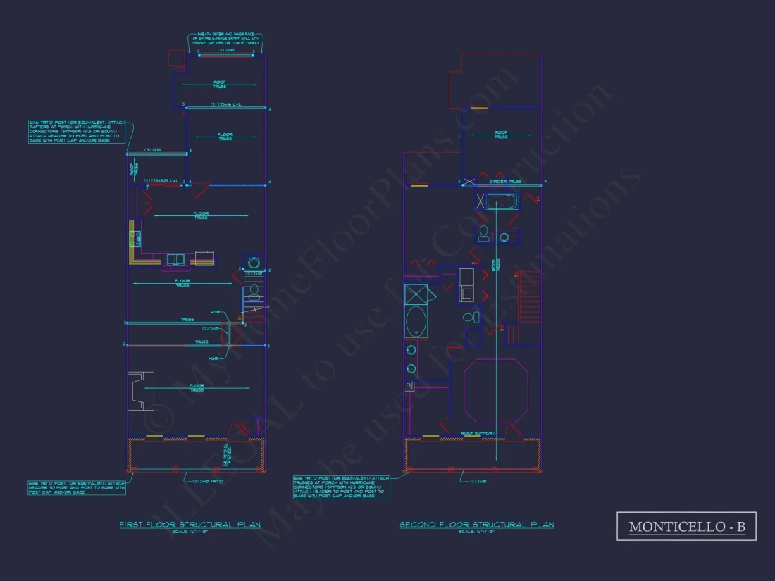 Traditional Townhome Floor Plan with Colonial Revival Design