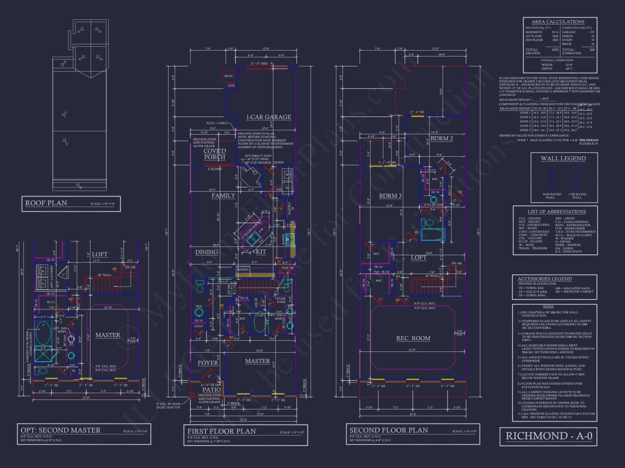 Traditional Townhome Floor Plan with Colonial Revival Design