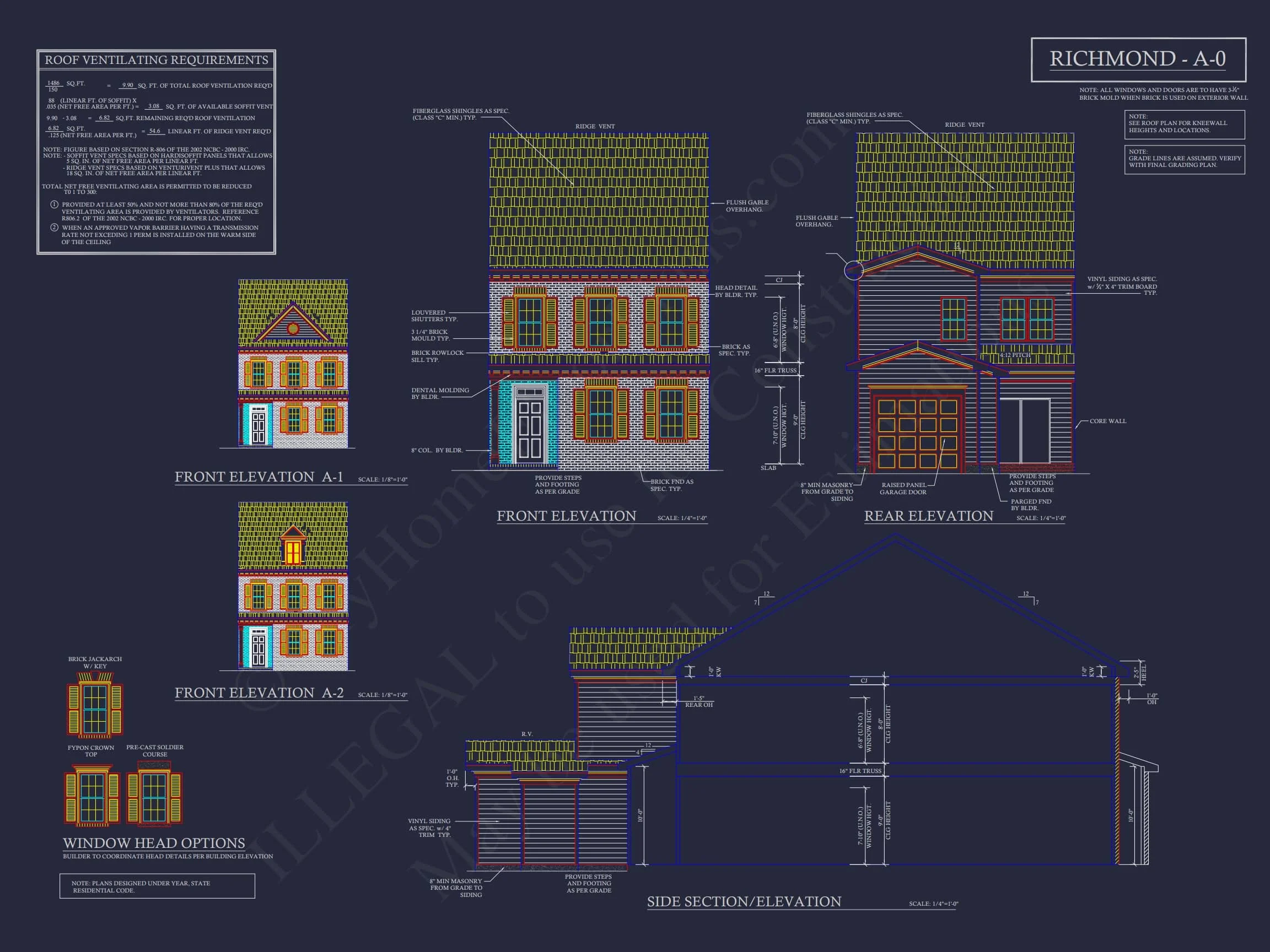 8-1395 BLDG 6 TOWNHOUSE PLAN - 5-Unit Colonial Revival Townhome Plan – 4 Beds per Unit 5 Traditional Townhome Floor Plan with Colonial Revival Design