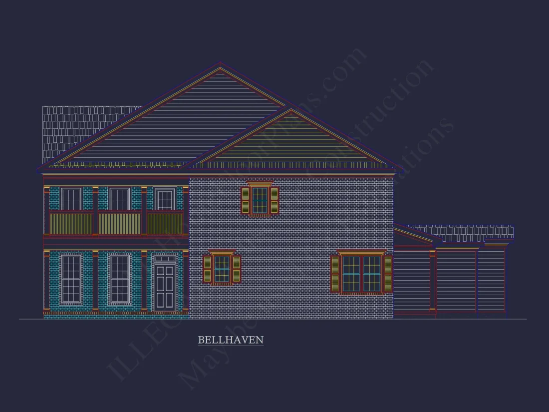Traditional Townhome Floor Plan with Colonial Revival Design