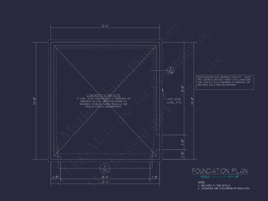 Traditional 2-Bay Garage Floor Plan with CAD Blueprint Design