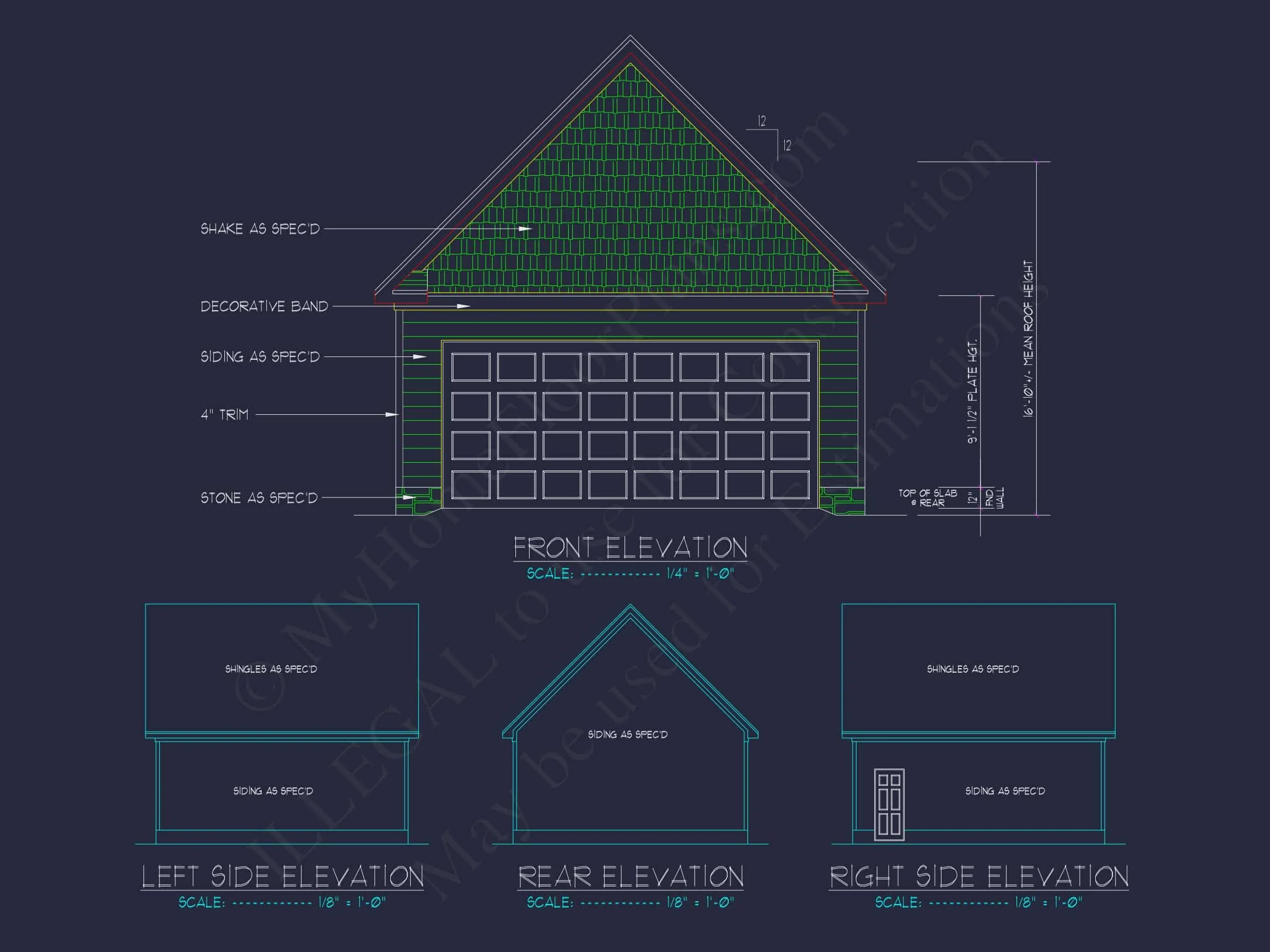 16-1708 GARAGE PLAN - Traditional Garage Floor Plan - 2 Bay Design Blueprint CAD 8 Traditional 2-Bay Garage Floor Plan with CAD Blueprint Design