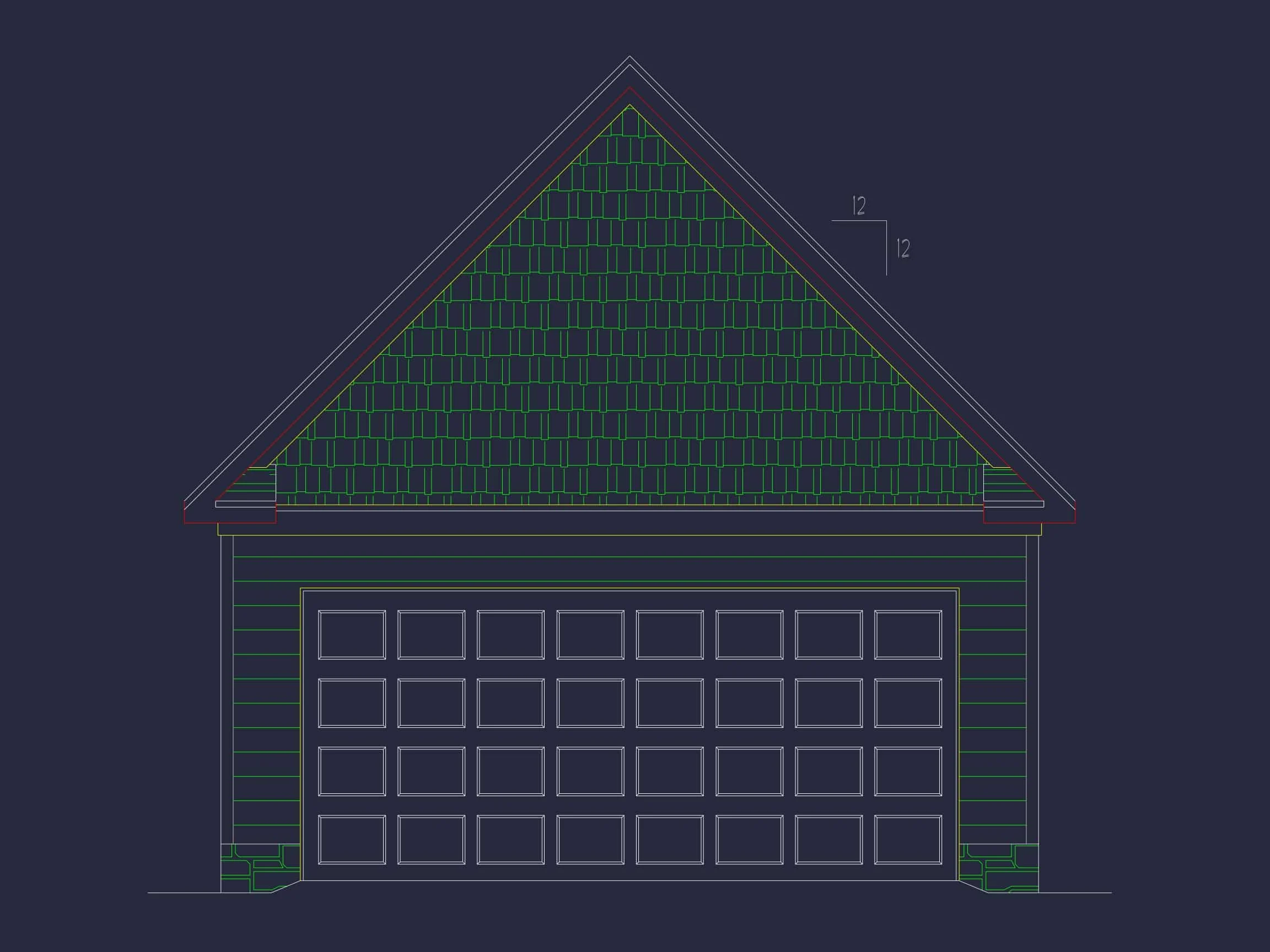 16-1708 GARAGE PLAN - Traditional Garage Floor Plan - 2 Bay Design Blueprint CAD 2 Traditional 2-Bay Garage Floor Plan with CAD Blueprint Design