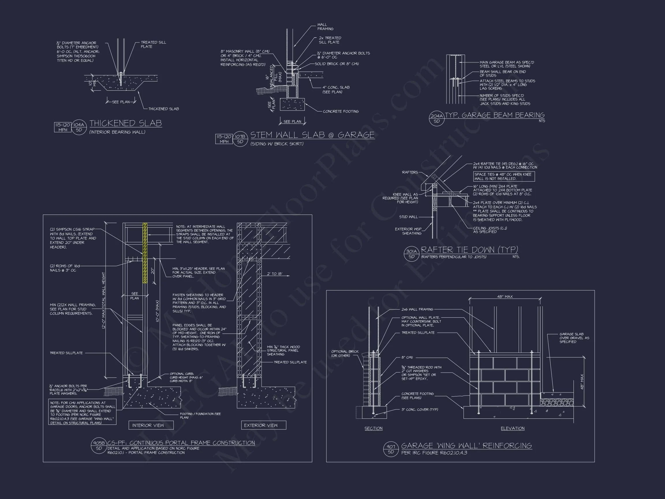 20-1037 GARAGE PLAN - Garage House Floor Plan With CAD Blueprint & Architecture Designs 3 Garage Home Floor Plan With CAD Blueprint & Architecture Designs
