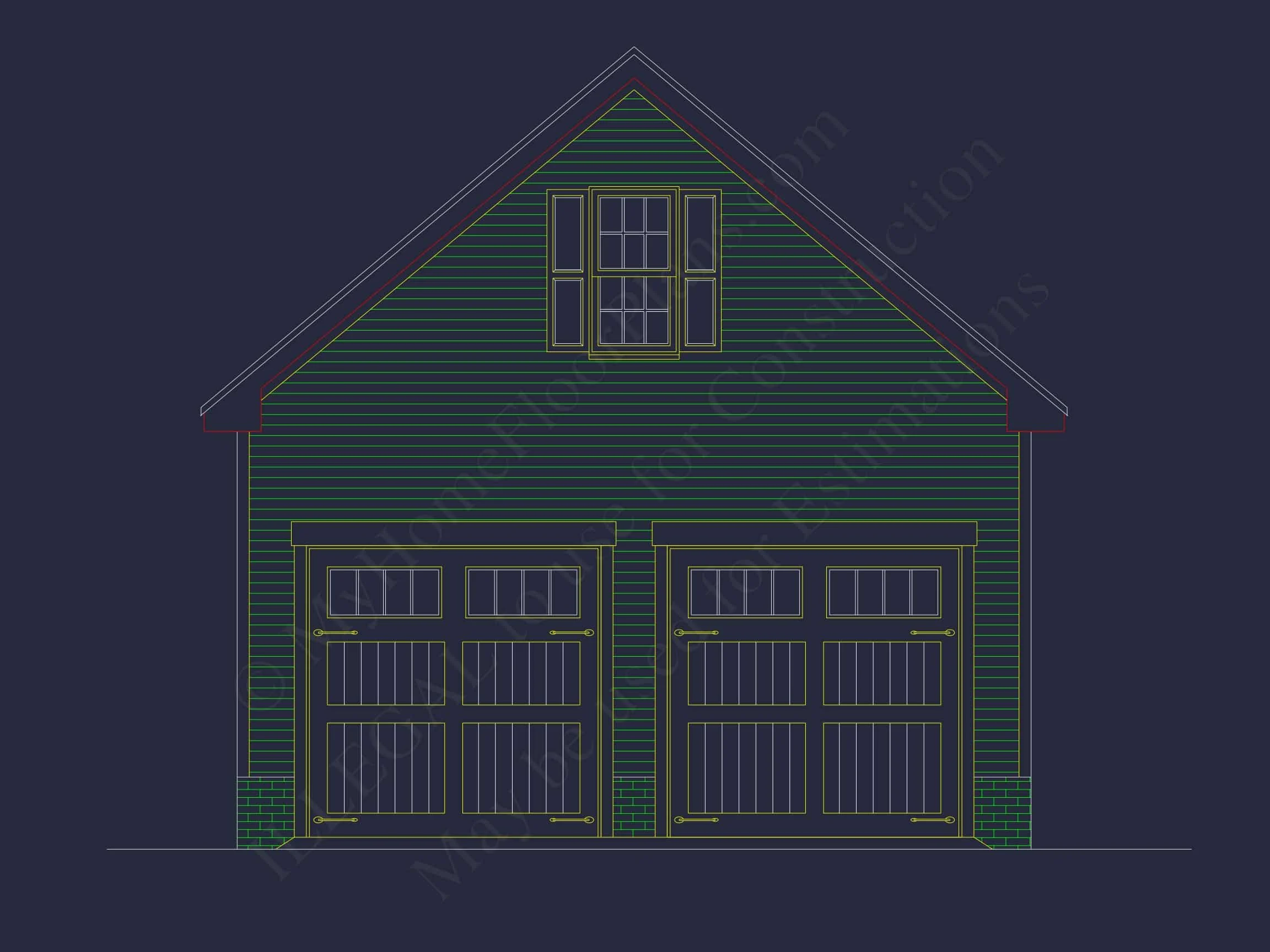 20-1037 GARAGE PLAN - Garage House Floor Plan With CAD Blueprint & Architecture Designs 2 Garage Home Floor Plan With CAD Blueprint & Architecture Designs