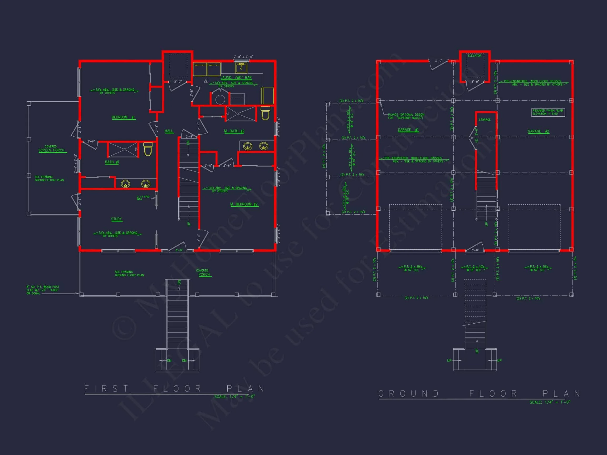 13-1844 HOUSE PLAN - Stunning 3-Story House Plan with Elevator, CAD Designs & Features 7 Stunning 3-Story House Plan with Elevator, Screened Porch & Coastal Charm