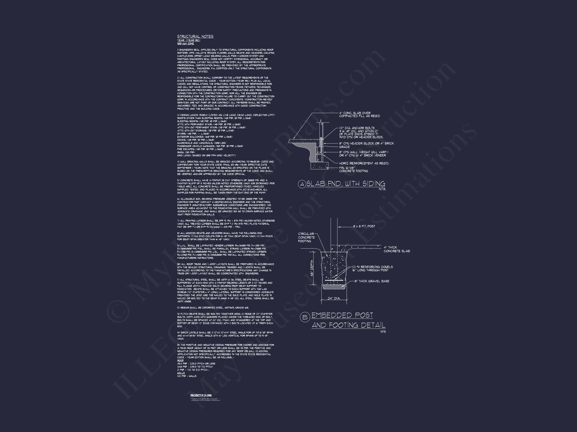 15-1996 HOUSE PLAN - Contemporary Carport: 18' x 24' Floor Plan Blueprint 3 Contemporary Carport 18' x 24' House Plan with Office