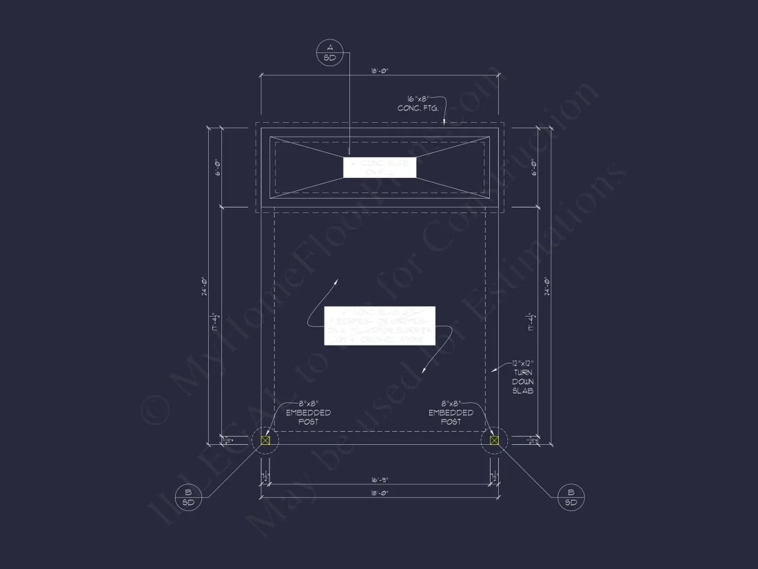 Contemporary Carport 18' x 24' House Plan with Office