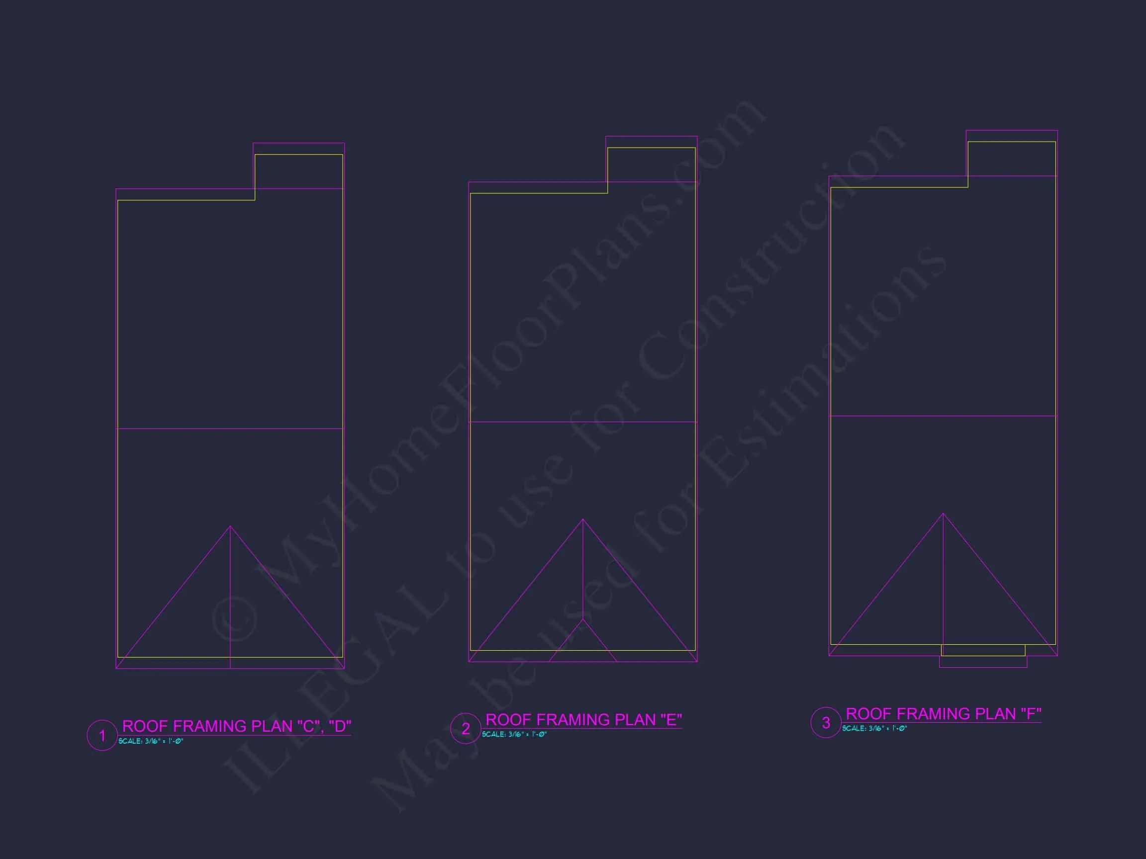 7-1947B 5-UNIT TOWNHOUSE PLAN - Traditional Colonial Home Plan - 3-Bed, 2.5-Bath, 1,571 SF 14 Elegant 5-Unit Townhome Plan with Open Layout and Vaulted Ceilings