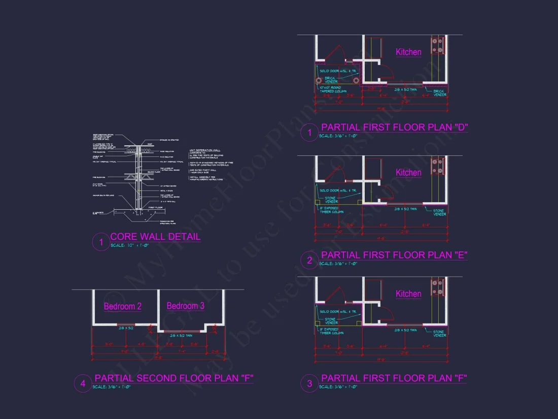 Elegant 5-Unit Townhome Plan with Open Layout and Vaulted Ceilings