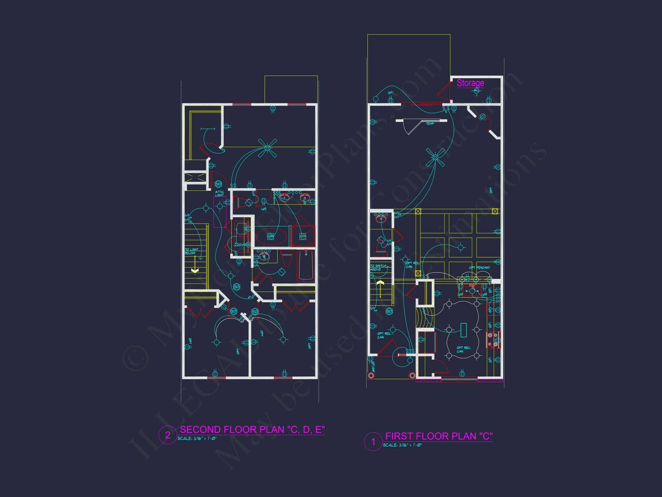 7-1947B 5-UNIT TOWNHOUSE PLAN - Traditional Colonial Home Plan - 3-Bed, 2.5-Bath, 1,571 SF 21 Elegant 5-Unit Townhome Plan with Open Layout and Vaulted Ceilings