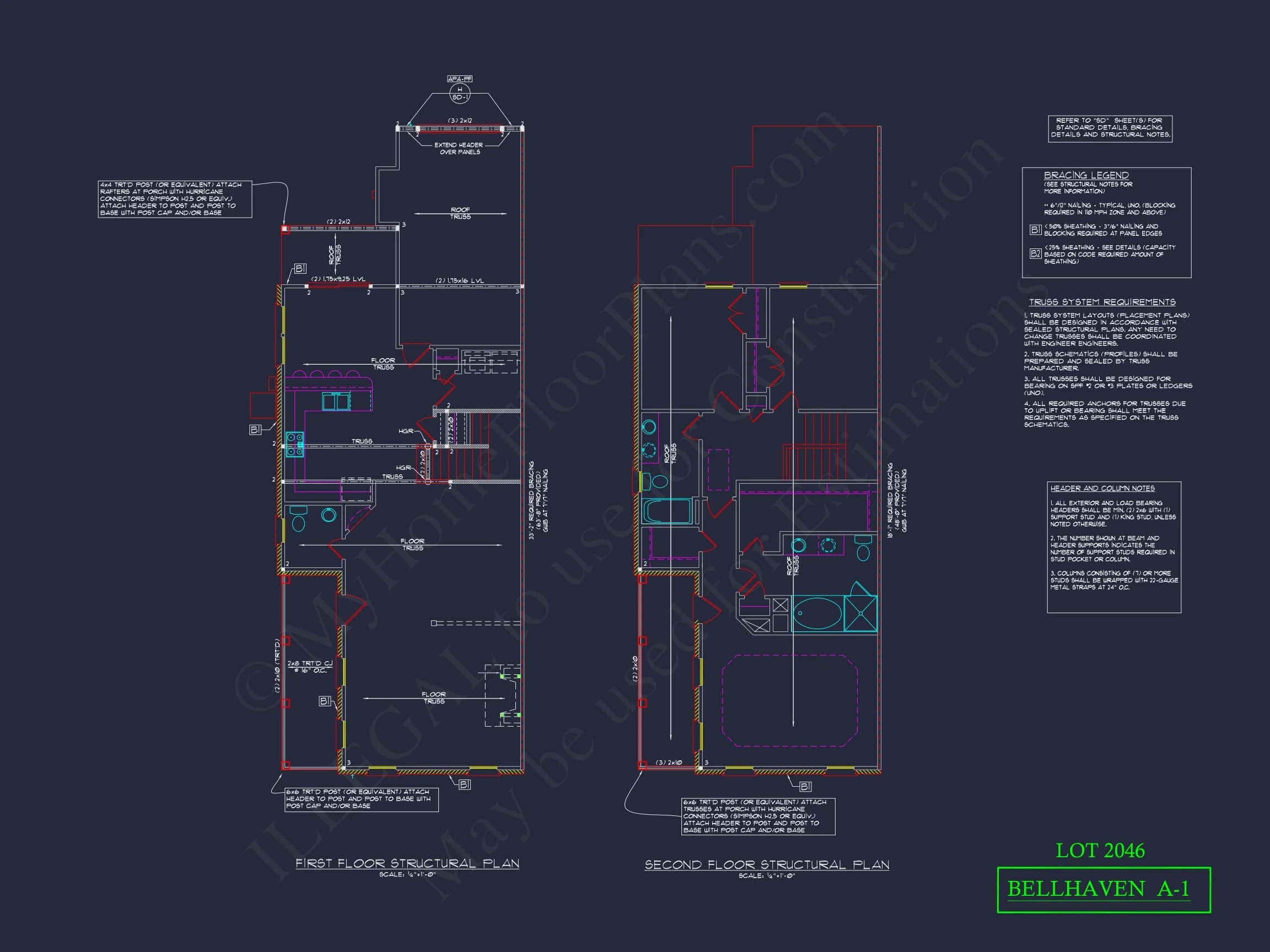 12-2220 TOWNHOUSE PLAN - 4-Unit - 5-Bed, 4-Bath, 4,200 SF 11 4-Unit Modern Townhome Floor Plan with CAD Designs and Blueprints