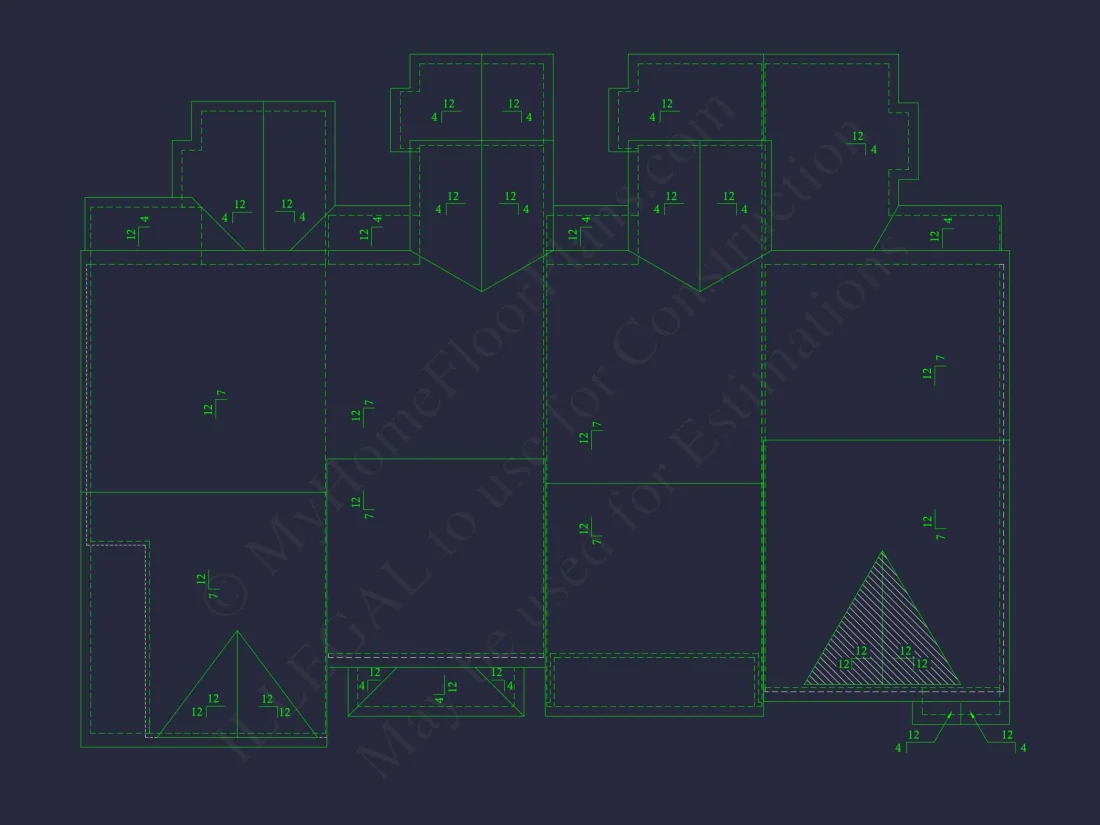 4-Unit Modern Townhome Floor Plan with CAD Designs and Blueprints